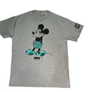 Disney Mickey Mouse Shirt Mens Large Neff Too Many People Grow Up Gray Teal